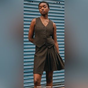 *SET* Labelrail X Notion Unisex Herringbone Tweed Kilt & Vest Matching Set